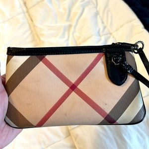 Authentic Burberry Classic Check Wristlet Clutch